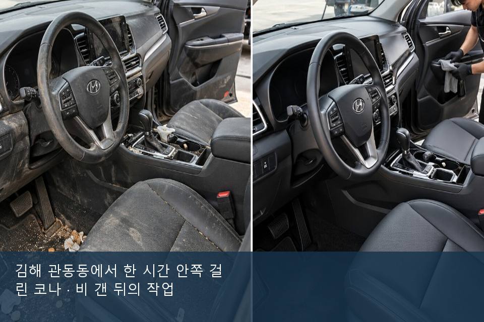 김해 관동동에서 한 시간 안쪽 걸린 코나 · 비 갠 뒤의 작업